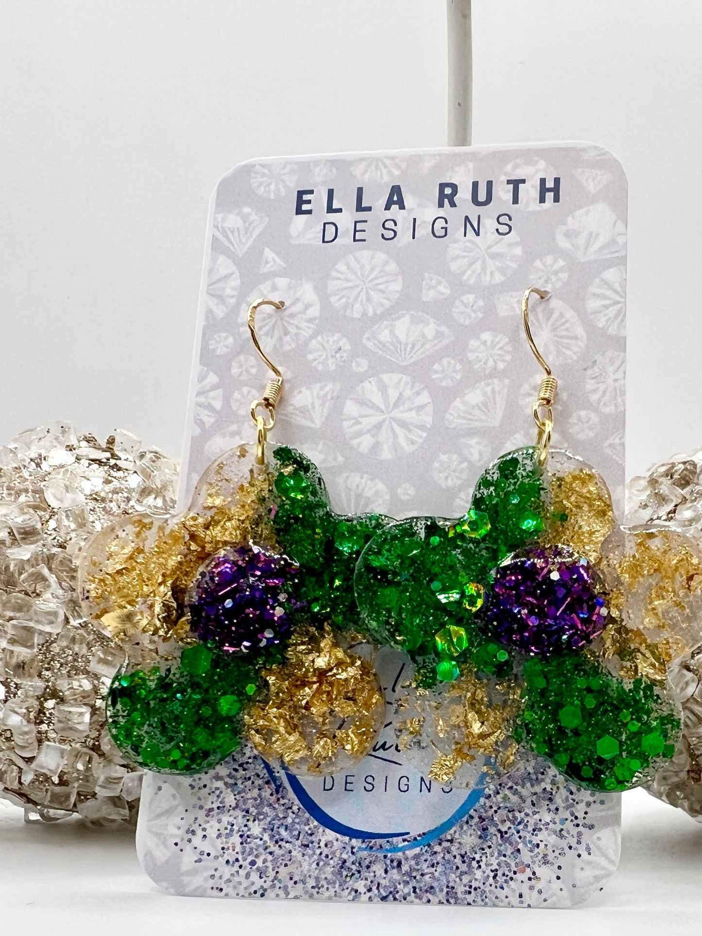 Mardi Gras Daisy Earring