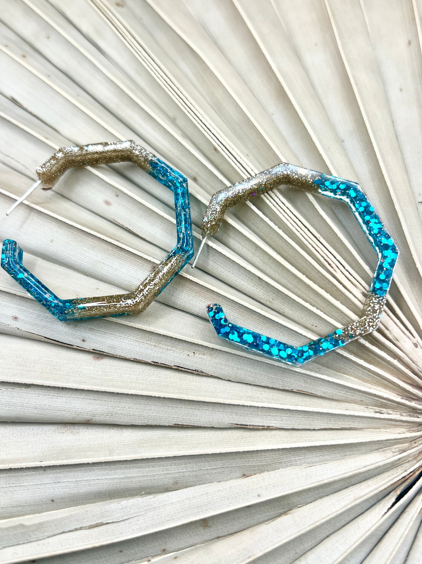 Hexagon Hoop Earring