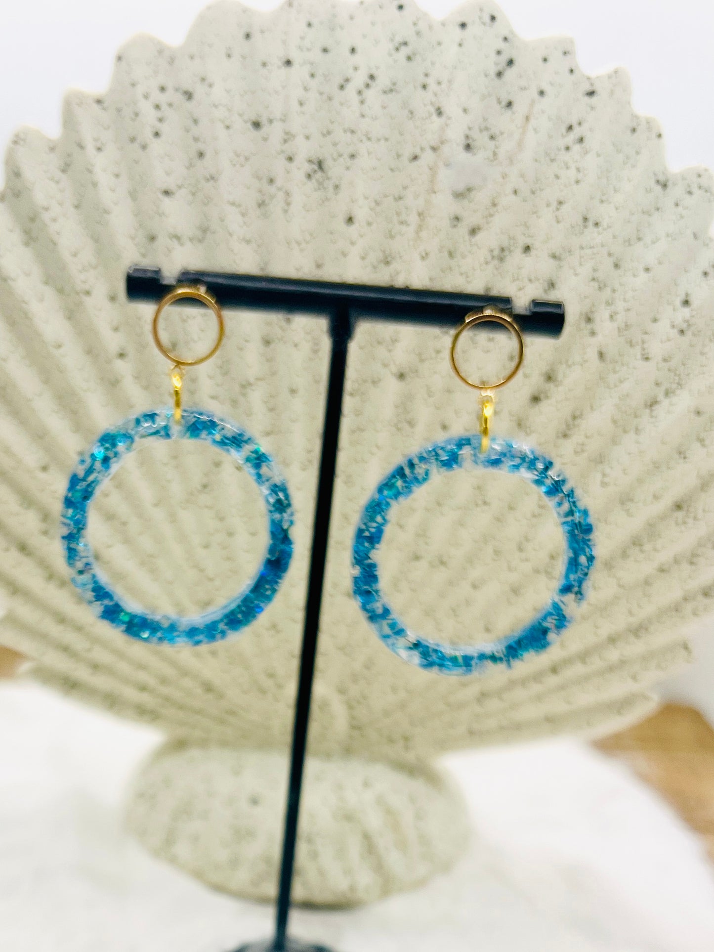 Blue Circle Earring