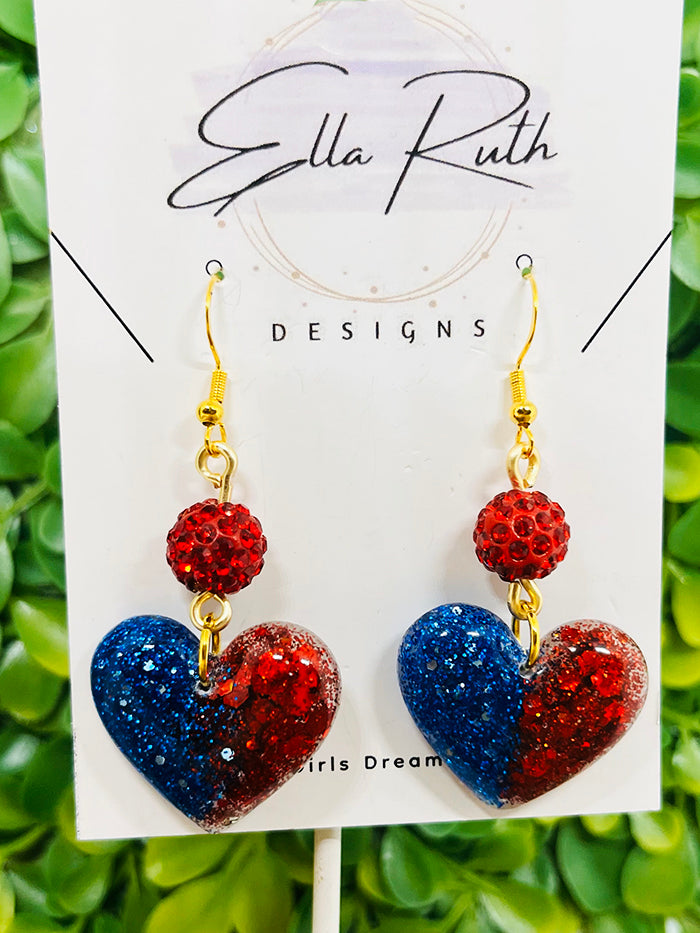 Hearts of America Earring