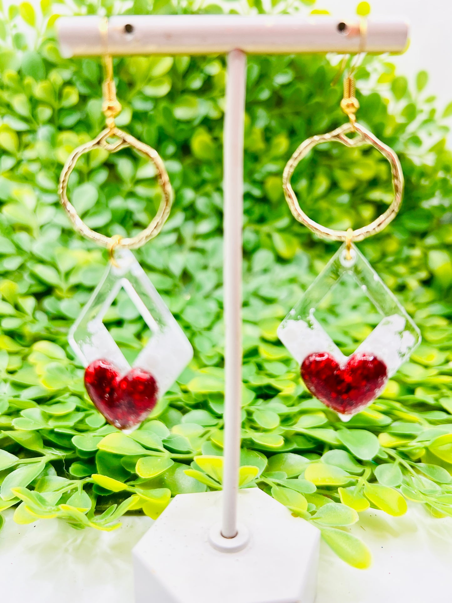 Perfect Red Hearts Earring