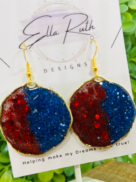 Two Color Circle Earrings