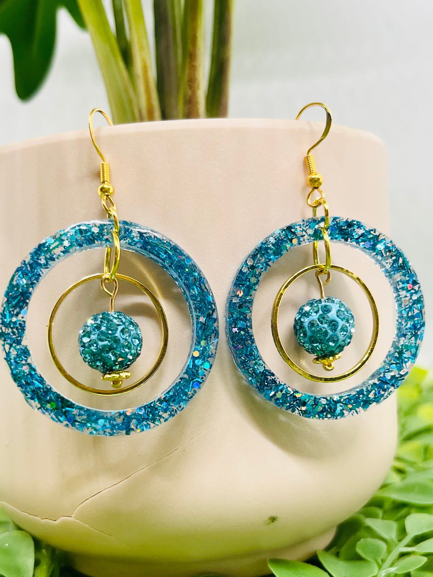 Sea Blue Circle Earring