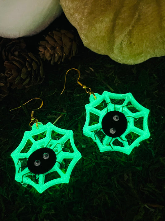 Web and Spider {Glow in the Dark} Earrings