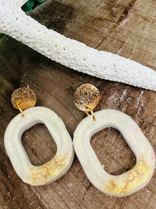 Ivory and Gold Earring