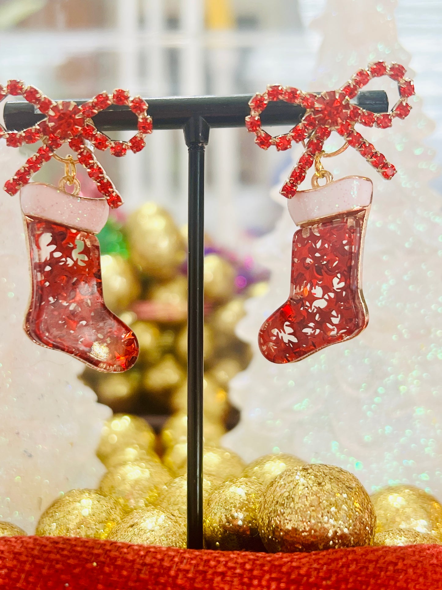 Red Stocking Earring