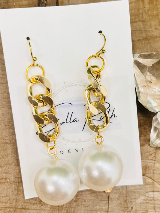 Pearl Bomb Shell Earrings