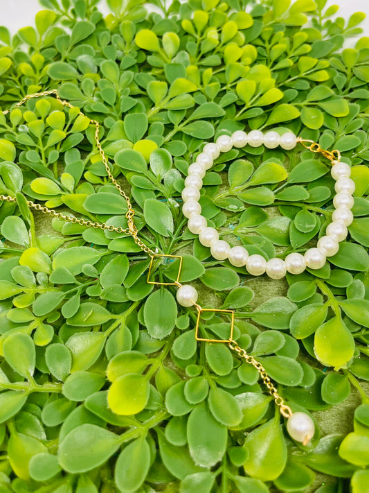 Pearl "Y" Necklace with Simply Pearl Bracelet Combos