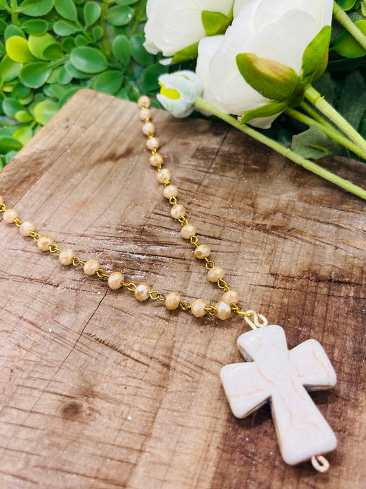 Stone Cross Necklace