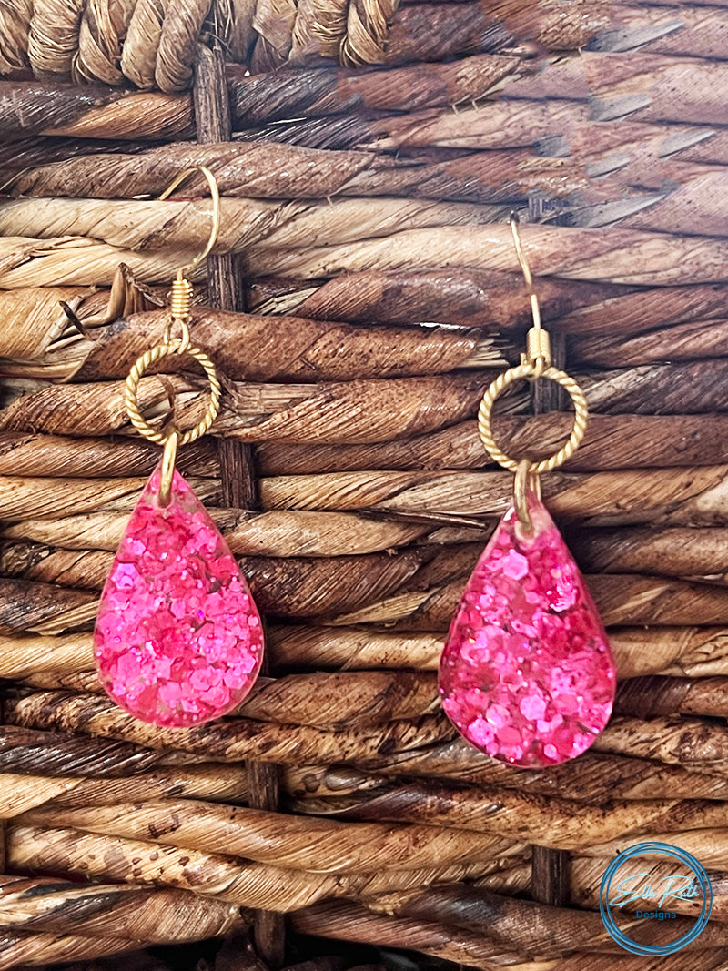 Tiny Raindrop Glitter Earring