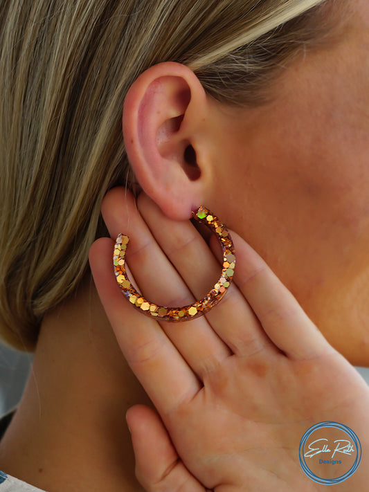 Sparkling Autumn Hoop Earring