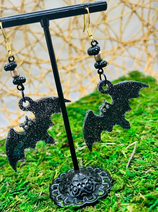 Black Bat Earring