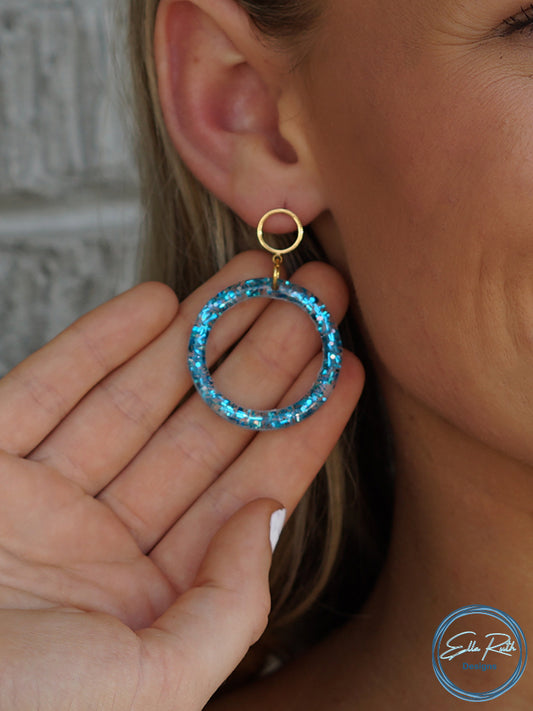 Blue Circle Earring