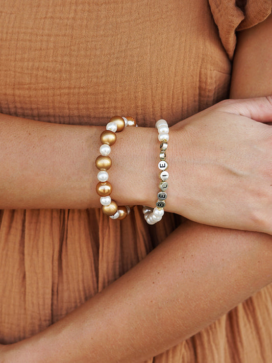 Gold and Pearl Bracelet