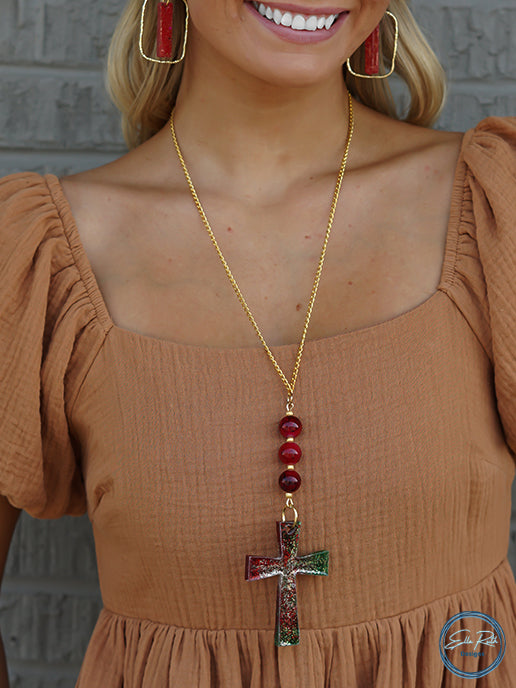 Cross of Many Colors Necklace