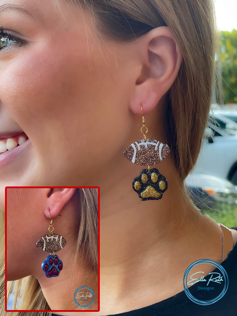 Paw Print School Earrings