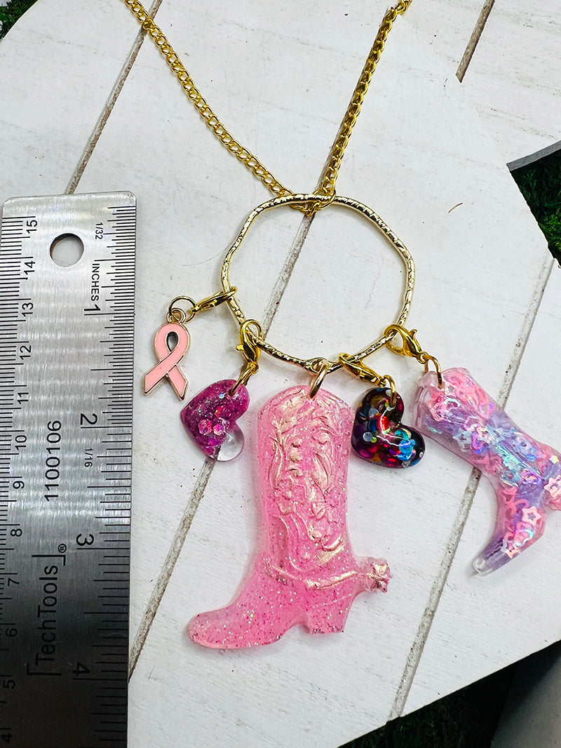 Give Cancer the Boot Necklace