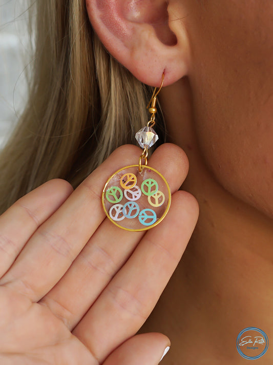 Peace Glitter Earring