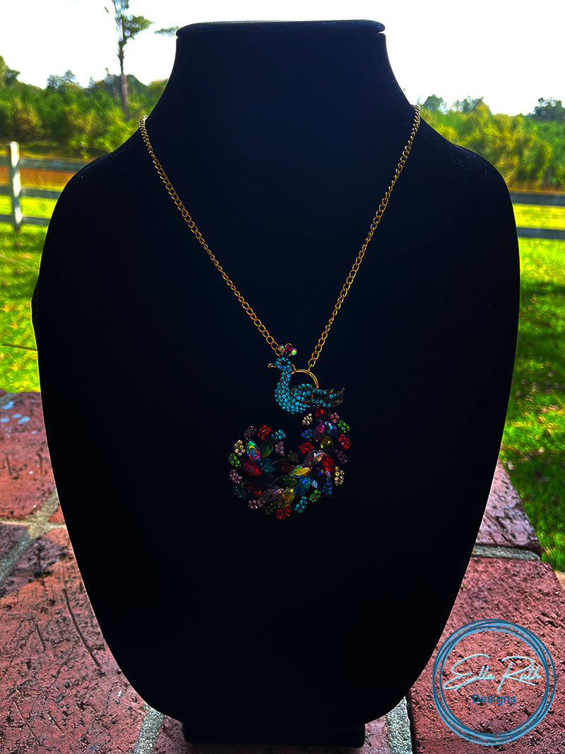 Jeweled Peacock Necklace