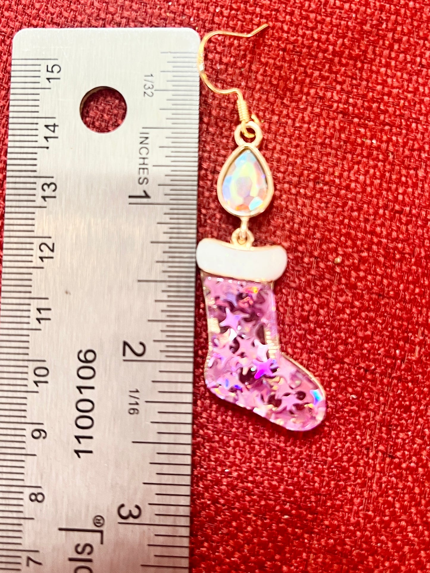 Pink Stocking Earring