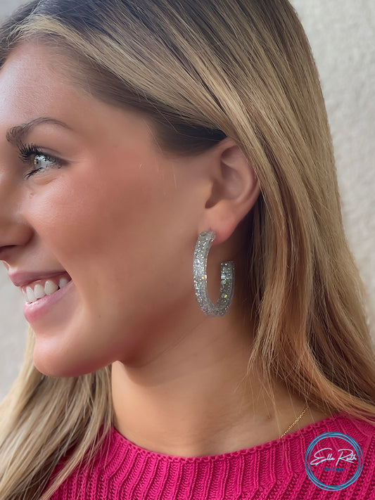 Shiny Silver Hoop Earring