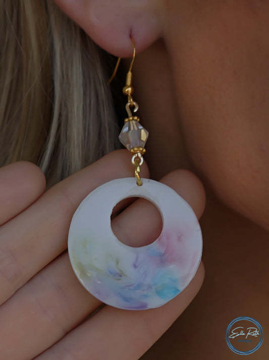 Watercolor Circle Earring