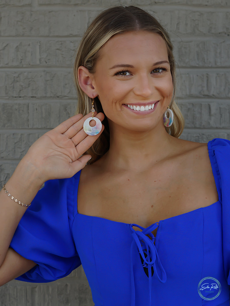 Watercolor Circle Earring